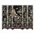Vintage Chinese Five-Panel Black Lacquer Hardstone Inlaid Crane Room Divider Screen For Sale