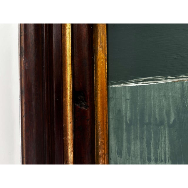 Paint “Cabin Fern" Green Abstract Art in Antique Frame, Transitional Living Room Art by JTS For Sale - Image 7 of 10