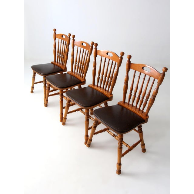 Vintage Spindle Back Dining Chairs Set of 4 For Sale - Image 6 of 18