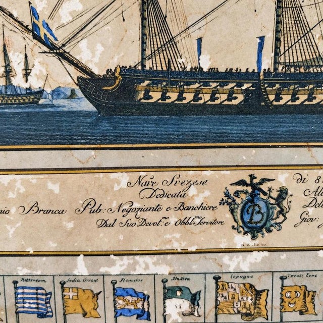 Giovanni Giuseppe Allezard, Swedish 84-Gun Ship, 1920s, Wood and Paper For Sale - Image 6 of 9