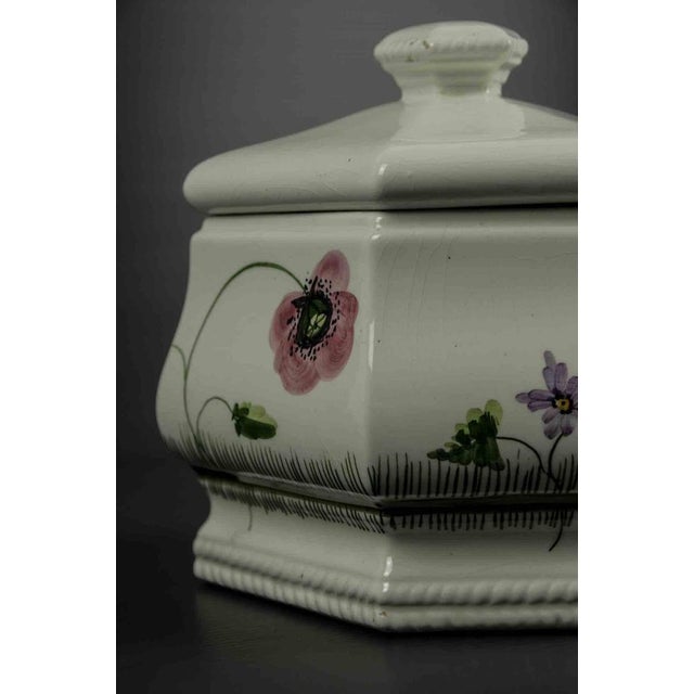 Soup bowl is an original decorative object realized in the mid-20th century. Original ceramics. Hand-made and hand-...