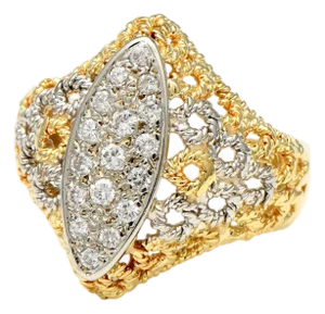 18YW Diamond(0.30) Marquise Shape Ring, size 6