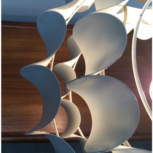 Mid-Century Modern Mid-Century Swiss White Metal Pendant Lamp by H. Zender for Temde For Sale - Image 3 of 18