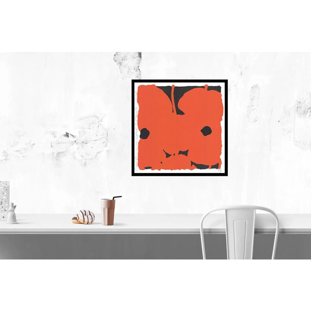 Donald Sultan 2007 Donald Sultan 'Red Poppies I' Contemporary Orange,Red Usa Serigraph For Sale - Image 4 of 5