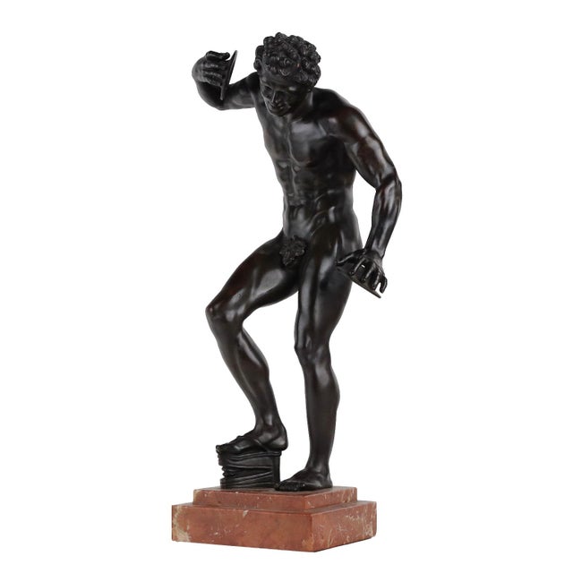 Faun with Cymbals, Bronze on Marble Base, 1890s For Sale - Image 11 of 11