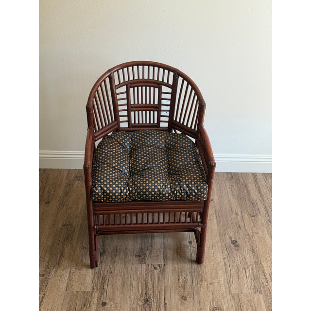Brown 1970s Brighton Pavilion Style Bamboo Rattan Cane Armchair For Sale - Image 8 of 8