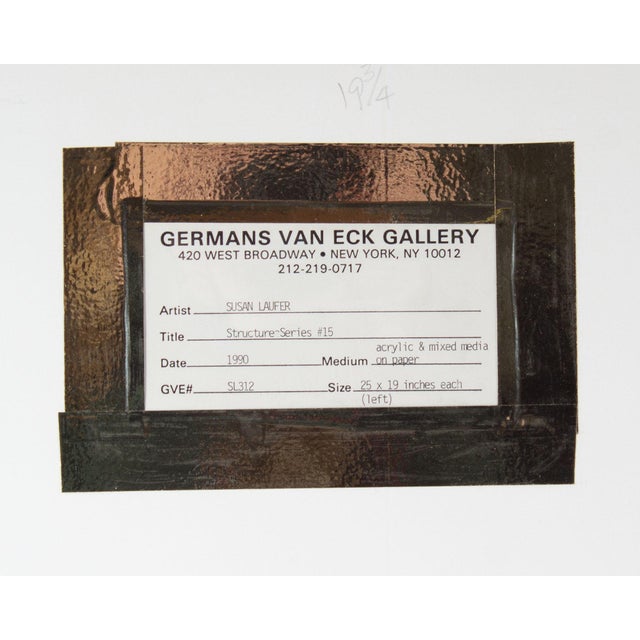 Red 1990 “Structure Series #15” Mixed Media Painting by Susan Laufer For Sale - Image 8 of 8