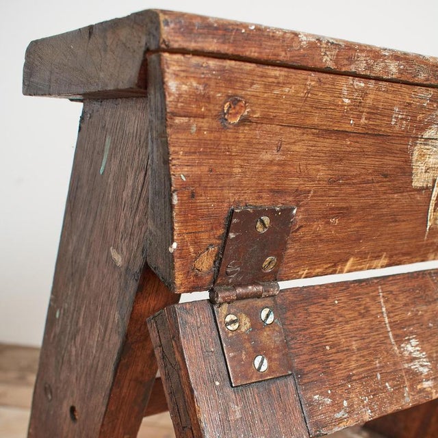 Vintage Wooden Artist Wide Step Ladders For Sale - Image 6 of 9