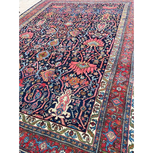 Early 20th Century Antique Persian Bijar Carpet, 9'4" × 12'9" For Sale - Image 5 of 11
