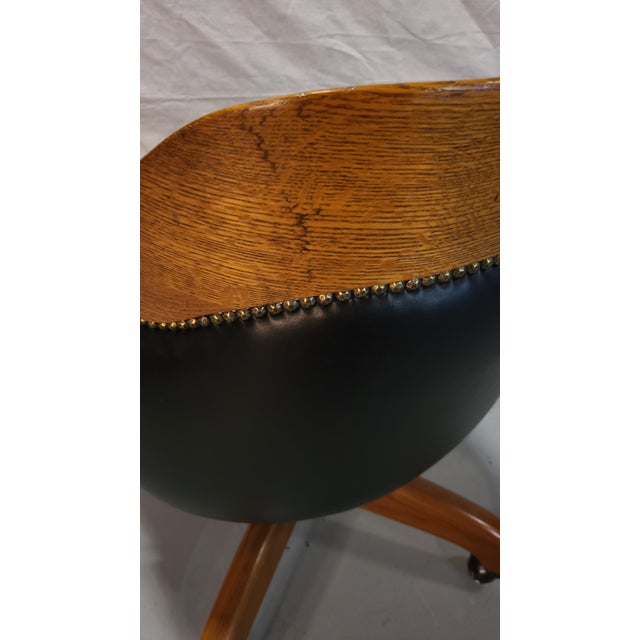 Mid 20th Century Mid 20th Century Vintage Leather Office Chair For Sale - Image 5 of 7