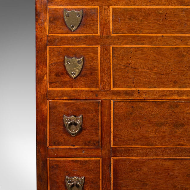 Antique Drawing Room Show Cabinet, English, Burr Walnut, Chest on Stand, Regency For Sale - Image 10 of 11