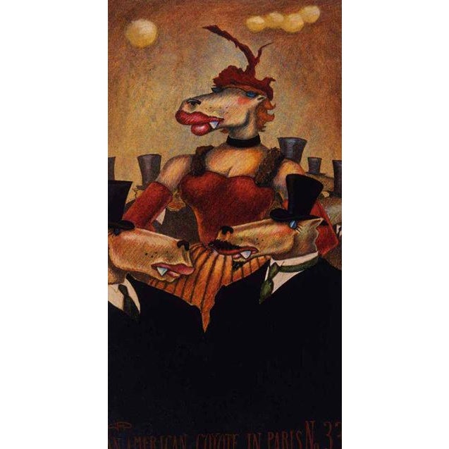 "American Coyote in Paris" Suite of 5 fine art prints by Markus Pierson Unframed Set of (5) Photolithographs with...