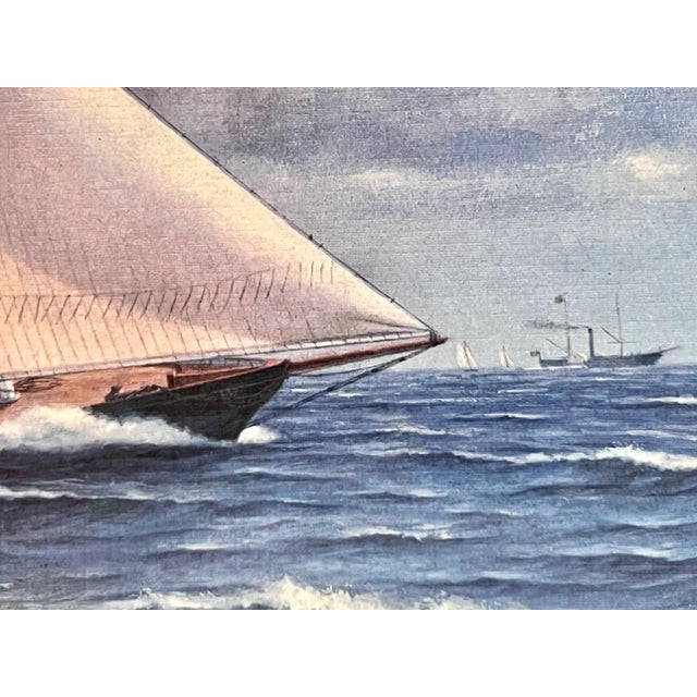 Schooner Yacht America Original Lithograph Print. Framed For Sale In Los Angeles - Image 6 of 9
