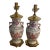 Vintage Chinese Export-Style Famille Rose Porcelain Vase Mounted Table Lamps - a Pair For Sale