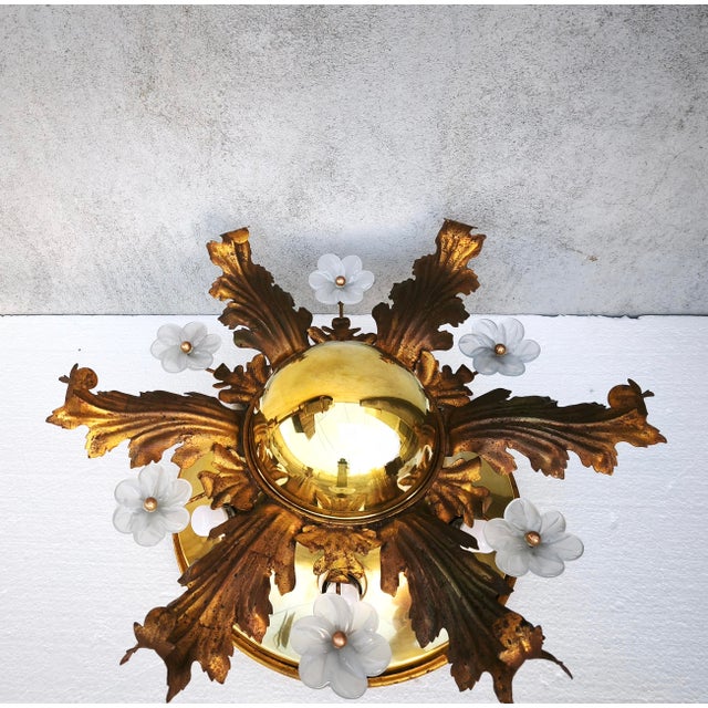Hollywood Regency Florentine Wall Lamp attributed to Banca Firenze, Italy, 1960s For Sale - Image 6 of 18