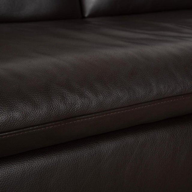 Metal Brown Espresso Leather Loop Corner Sofa with Manual Function from Willi Schillig For Sale - Image 7 of 18