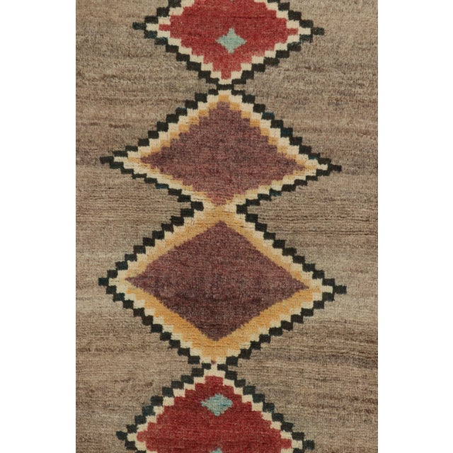 Tribal Vintage Gabbeh Persian Tribal Rug, Beige-Gray With DIamond Medallions - Rug & Kilim For Sale - Image 3 of 7
