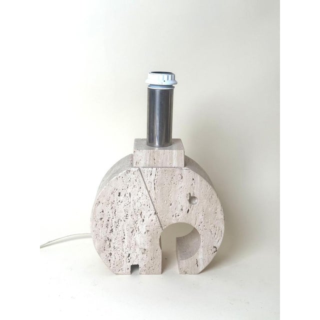 Mid-Century Italian Travertine Elephant Table Lamp Base, 1970s For Sale - Image 13 of 15