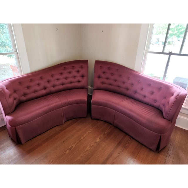 Art Deco 1930s Hollywood Regency Style Thomasville "The Contessa" Curved Sectional Sofa - Humphrey Bogart Collection For Sale - Image 3 of 8