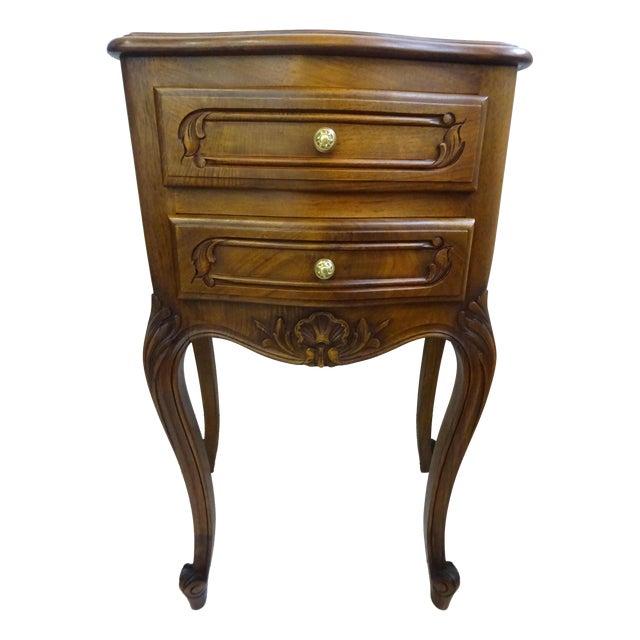 Louis Xv Bedside Table in Walnut, 1960s For Sale