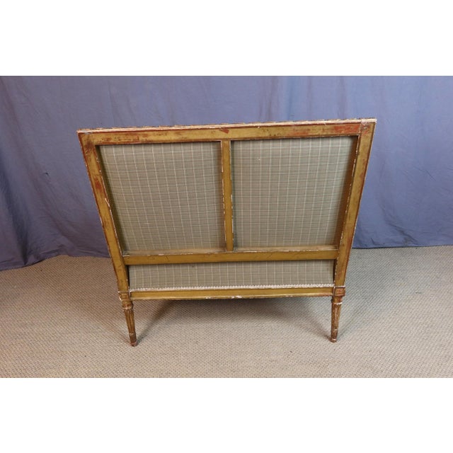 Gold Large Louis XVI Armchair or Marquise in Giltwood For Sale - Image 8 of 13