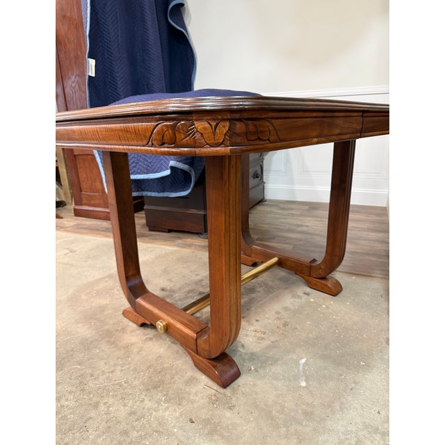 French Art Deco Solid Walnut Dining Table, Circa 1930's For Sale - Image 16 of 17