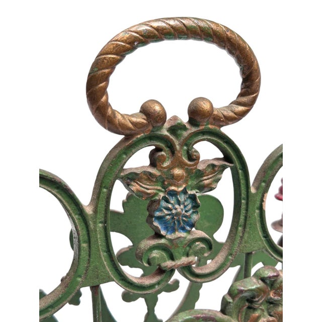 Late 19th Century French Art Nouveau Cast Iron Magazines Rack For Sale In Miami - Image 6 of 6
