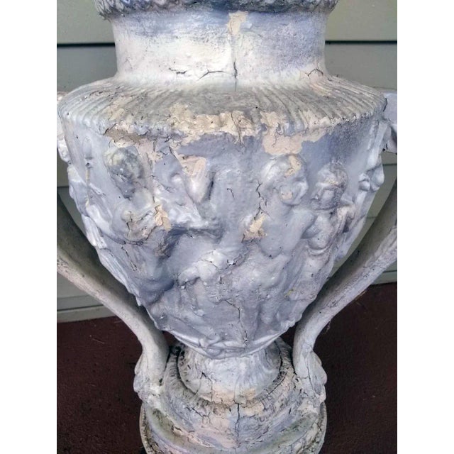 Vintage Grecian Resin/Composite Urn/Planter (One Single Planter) For Sale - Image 6 of 11