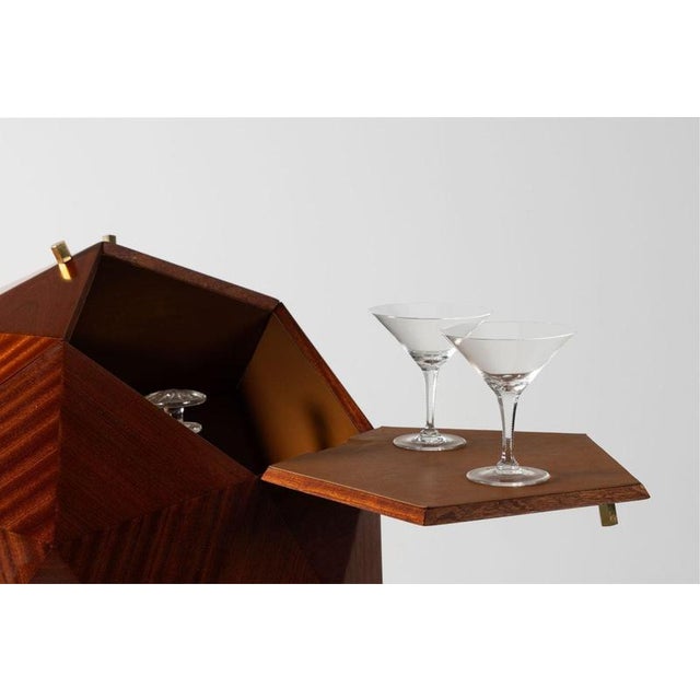 Brown Vuillermoz Polyhedron Bar Cabinet, France, 1960 For Sale - Image 8 of 18