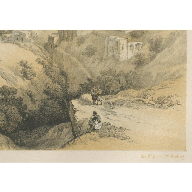 Title: 19th-Century Chromolithograph of Bethlehem – Biblical Landscape After David Roberts : This remarkable 19th-century...