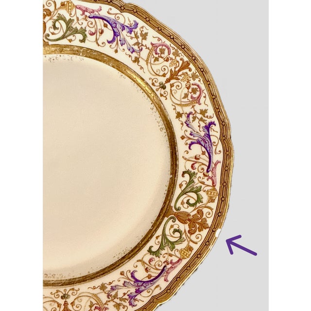 Antique French Le Rosey Dinner Plates, 1890, Set of 5 For Sale - Image 13 of 14