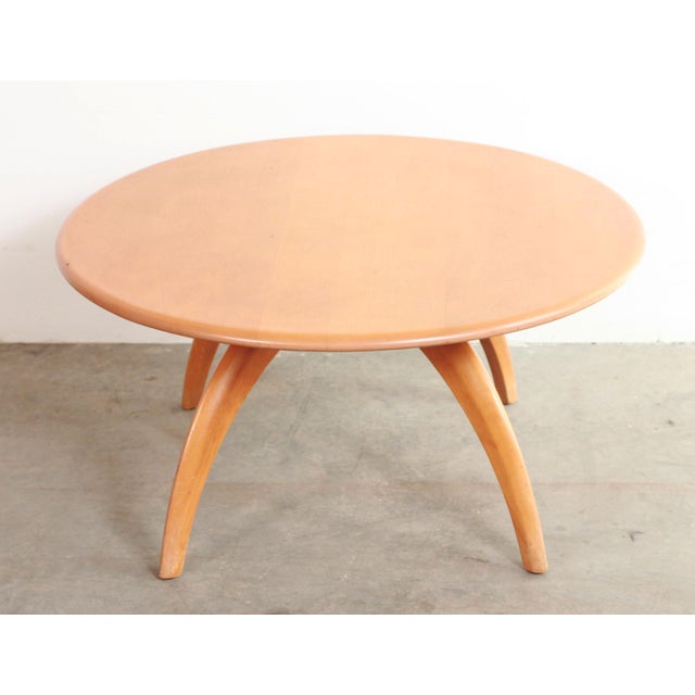 Mid Century Modern Heywood Wakefield Lazy Susan Round Coffee Table in