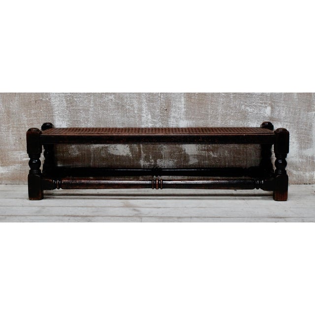 Antique Oak Rattan Stool, 1900 For Sale - Image 13 of 13