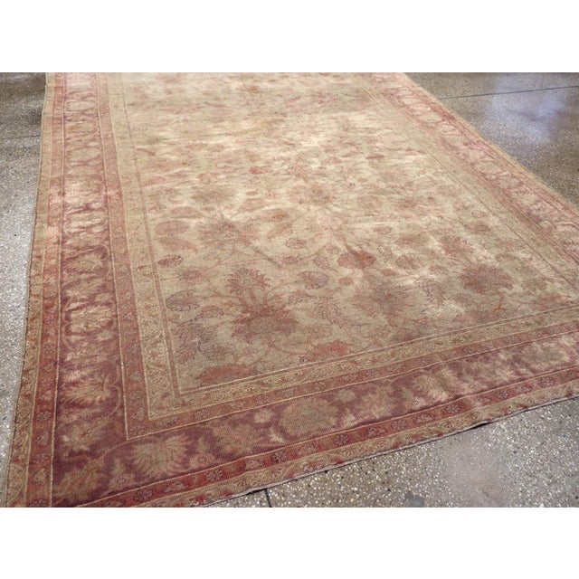 Textile Galerie Shabab Collection Early 20th Century Turkish Oushak Accent Rug For Sale - Image 7 of 9