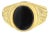 Oval Onyx Ring with Textured Band 14k Yellow Gold, Size 12 For Sale