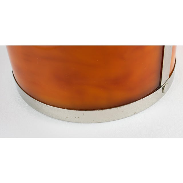Christofle Chrome and Red Tea Amber Lucite Barware Ice Bucket, circa 1970 For Sale - Image 15 of 15