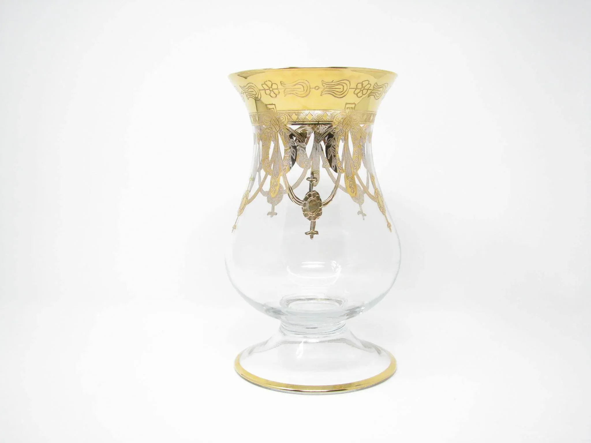 Vintage Same Cristallerie Italy Glass and 24k Gold Encrusted Large