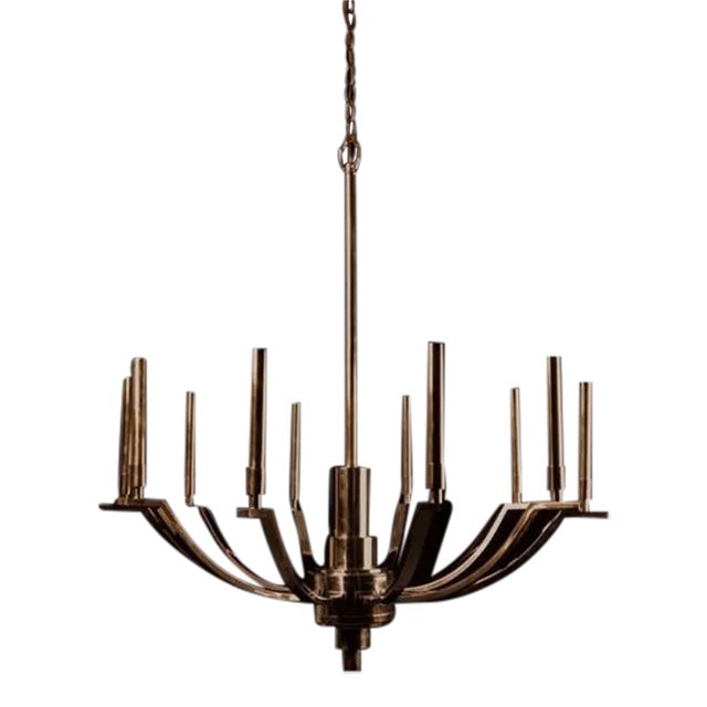 Optimus Chandelier in Patinated Finish For Sale