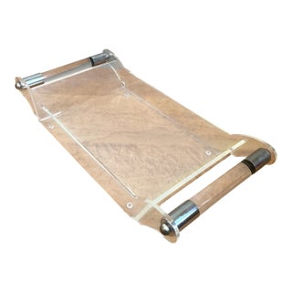 Vintage Lucite and Chrome Tray For Sale