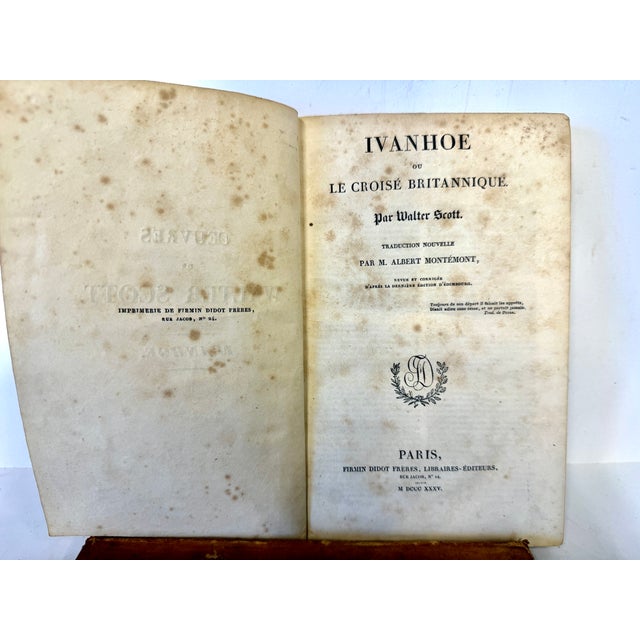 1830s Antique French Edition Walter Scott Novels Half-Leather - Set of 5 For Sale - Image 11 of 11