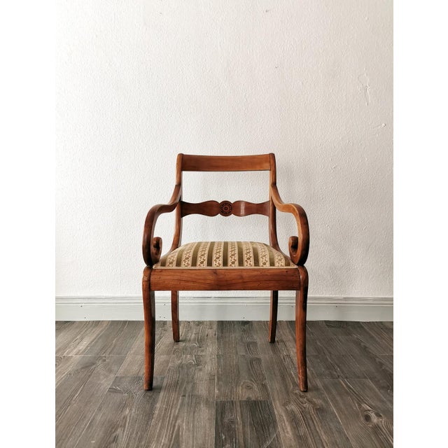 Biedermeier Armchair in Oak and Cherry, 1830s For Sale - Image 3 of 15