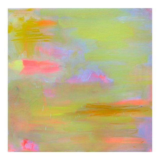 "Coastal Fog" by Trixie Pitts Minimalist Abstract Oil Painting For Sale