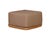 Brown Eclipse Outdoor Solid Teak Wood Ottoman - Light Brown Fabric For Sale - Image 8 of 8