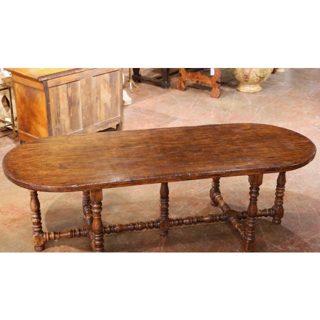 Late 19th Century 19th Century French Louis XIII Seven-Leg Chestnut Farmhouse Racetrack Table For Sale - Image 5 of 9