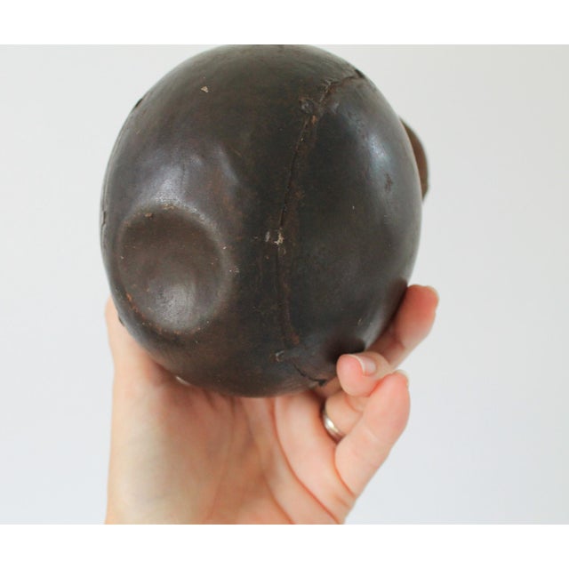 Black Hand Crafted Vintage Iron Oil or Water Storage Vessel For Sale - Image 8 of 9