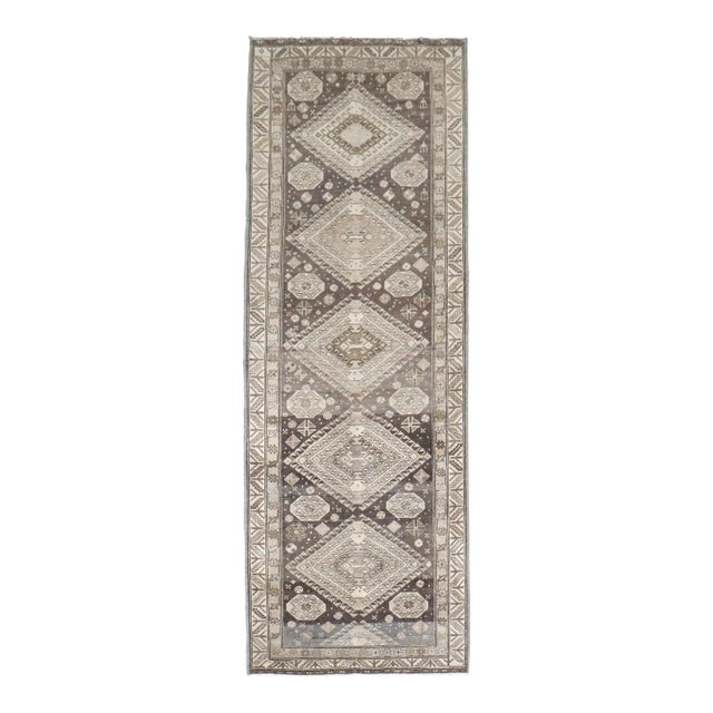 Brown Geometric Malayer Runner For Sale