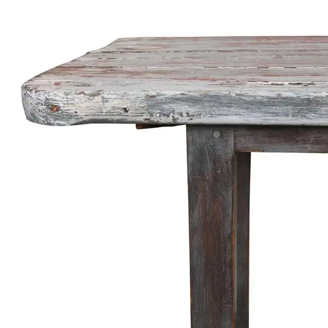 Rustic European A Rustic Work Table With Lower Shelf For Sale - Image 3 of 3