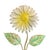 A charming, vintage tole wall hook. Features a ball finial hook accented by a white daisy bloom with a yellow center and a...