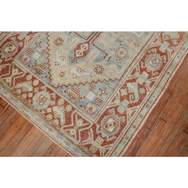 Blue Antique Persian Malayer Rug For Sale - Image 4 of 6