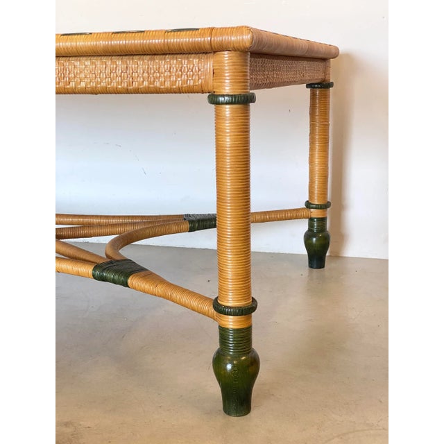 Wicker Dining Table, 1980s For Sale - Image 6 of 12
